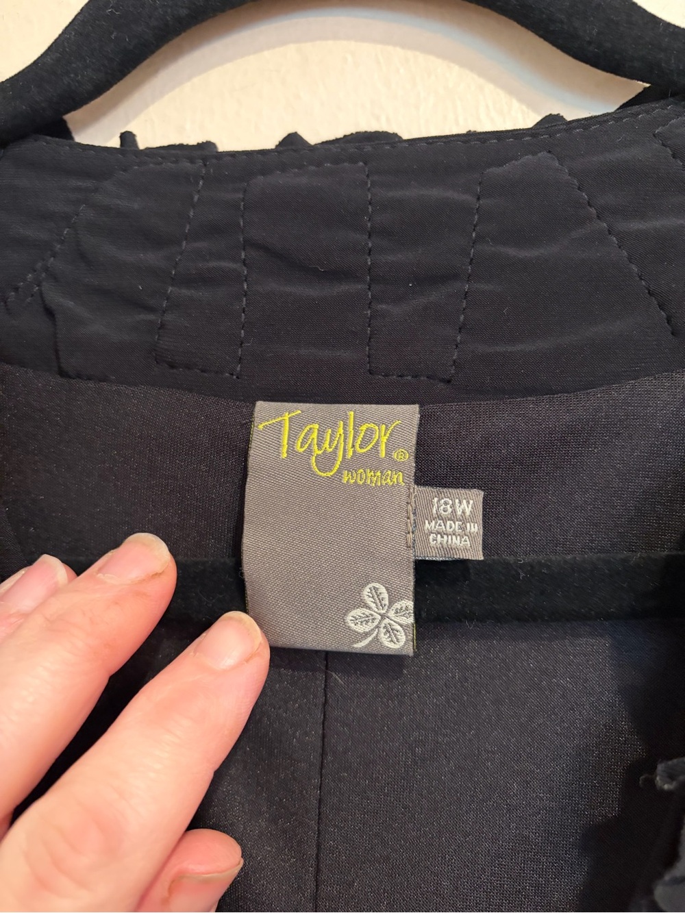 Taylor Simple Black Cocktail Dress w/ Ruched Detailing, size 18 - Picture 2 of 8